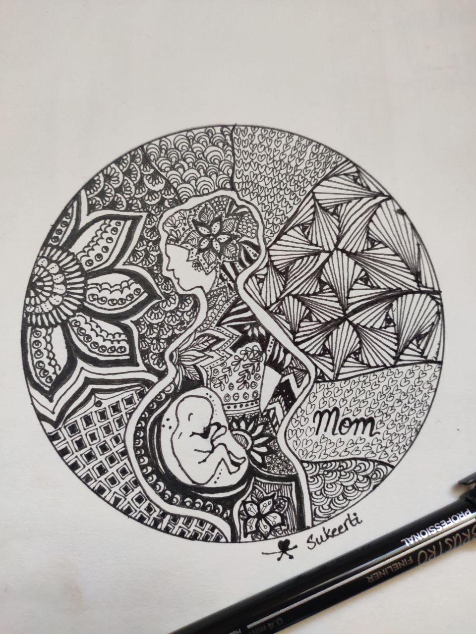 Mother Zentangle by Sukeerti Nandihal